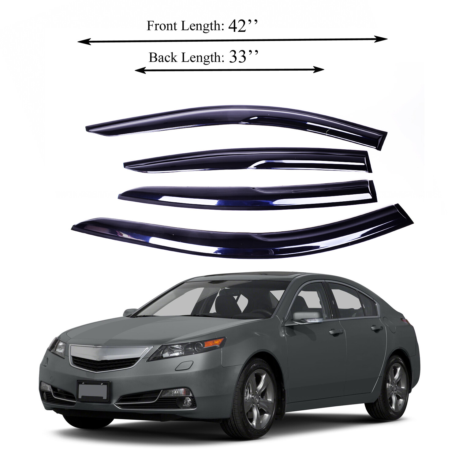 Fits for Acura TL 09-14 Acrylic Side Window Visor Sun Rain Deflector Guard