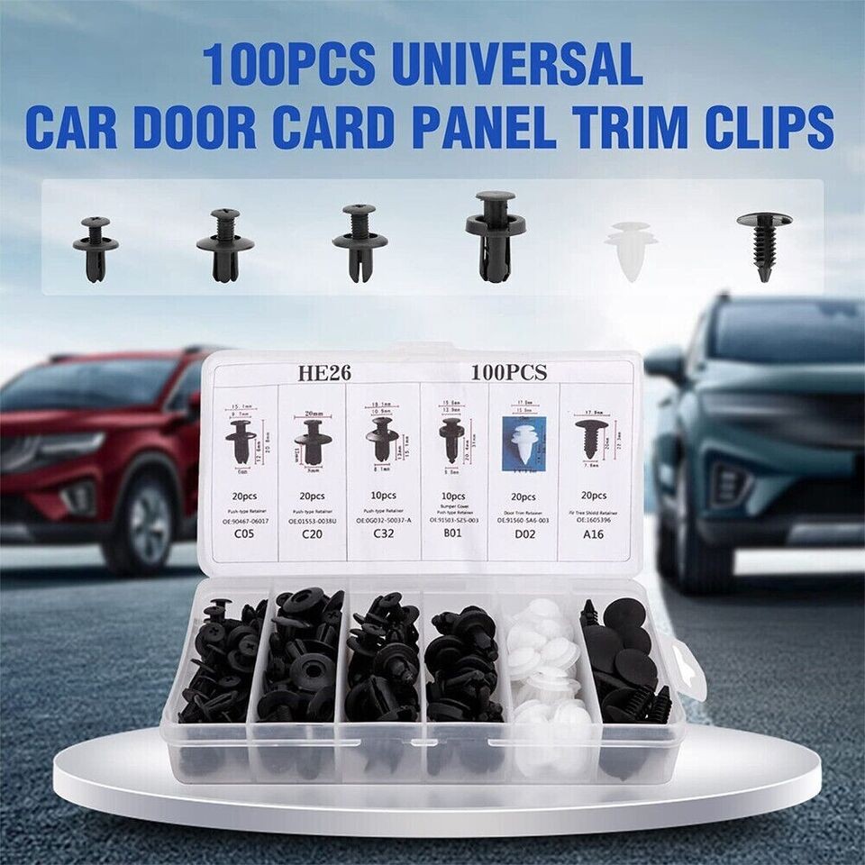 100pcs Car Body Bumper Rivet Retainer Trim Molding Push Pin clip|Assortments KIT