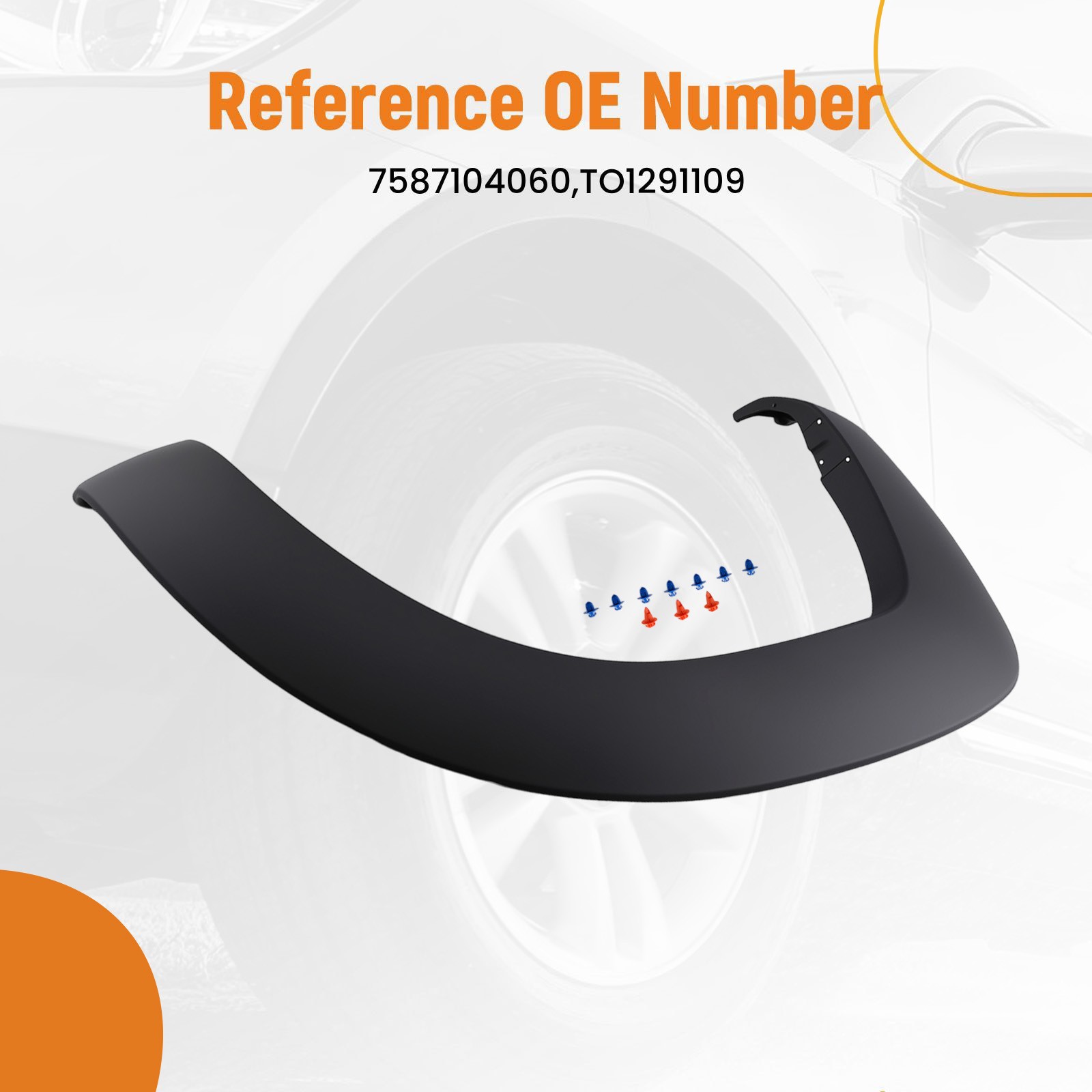 Rear Right Fender Flare Molding for Toyota Tacoma T Pro 2015 Black Plastic