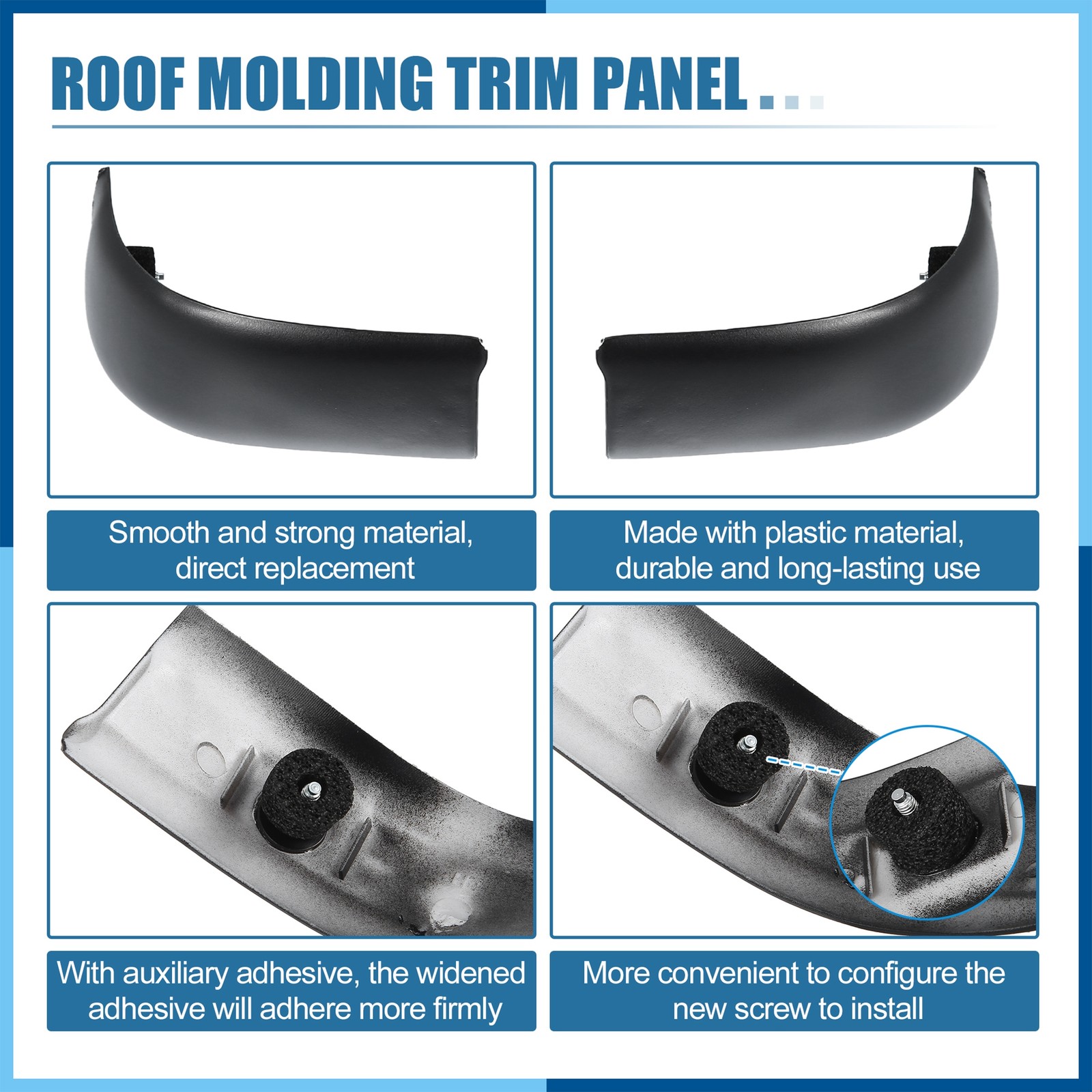 Pair Roof Side Decorative Strips No.YC3Z-2551729-PTM for Ford F-250 Super Duty