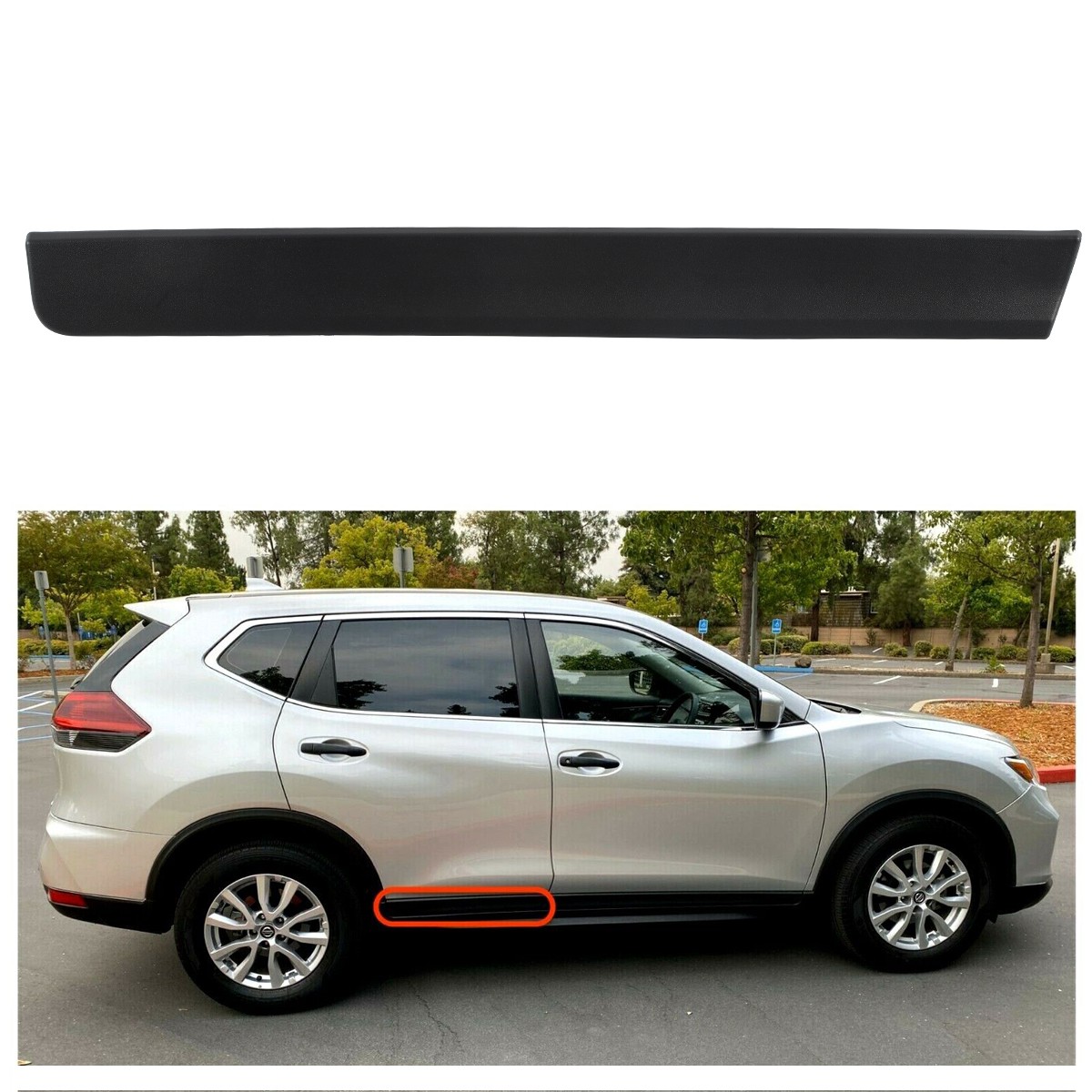 Right Front + Rear Door Trim Lower Molding For Nissan Rogue 2014-2020 RH Panel