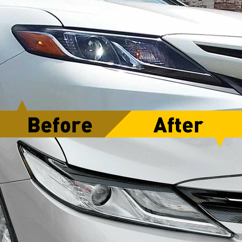 Pair Headlight Eyelid Trim Cover Eyebrows For Toyota Camry SE XSE XLE 2018-2022