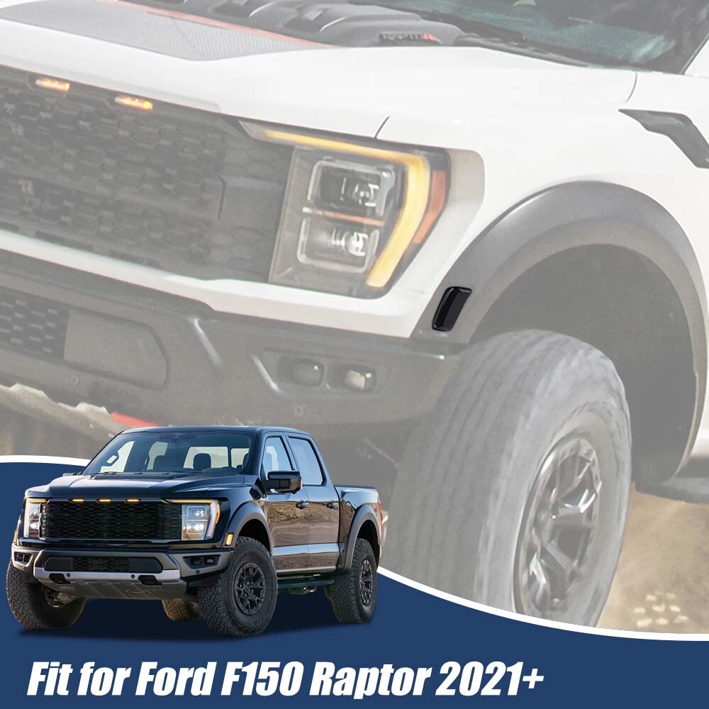 SmokedBlack Wheel Eyebrow Signal Light Cover Accessories For Ford F150 Raptor21+