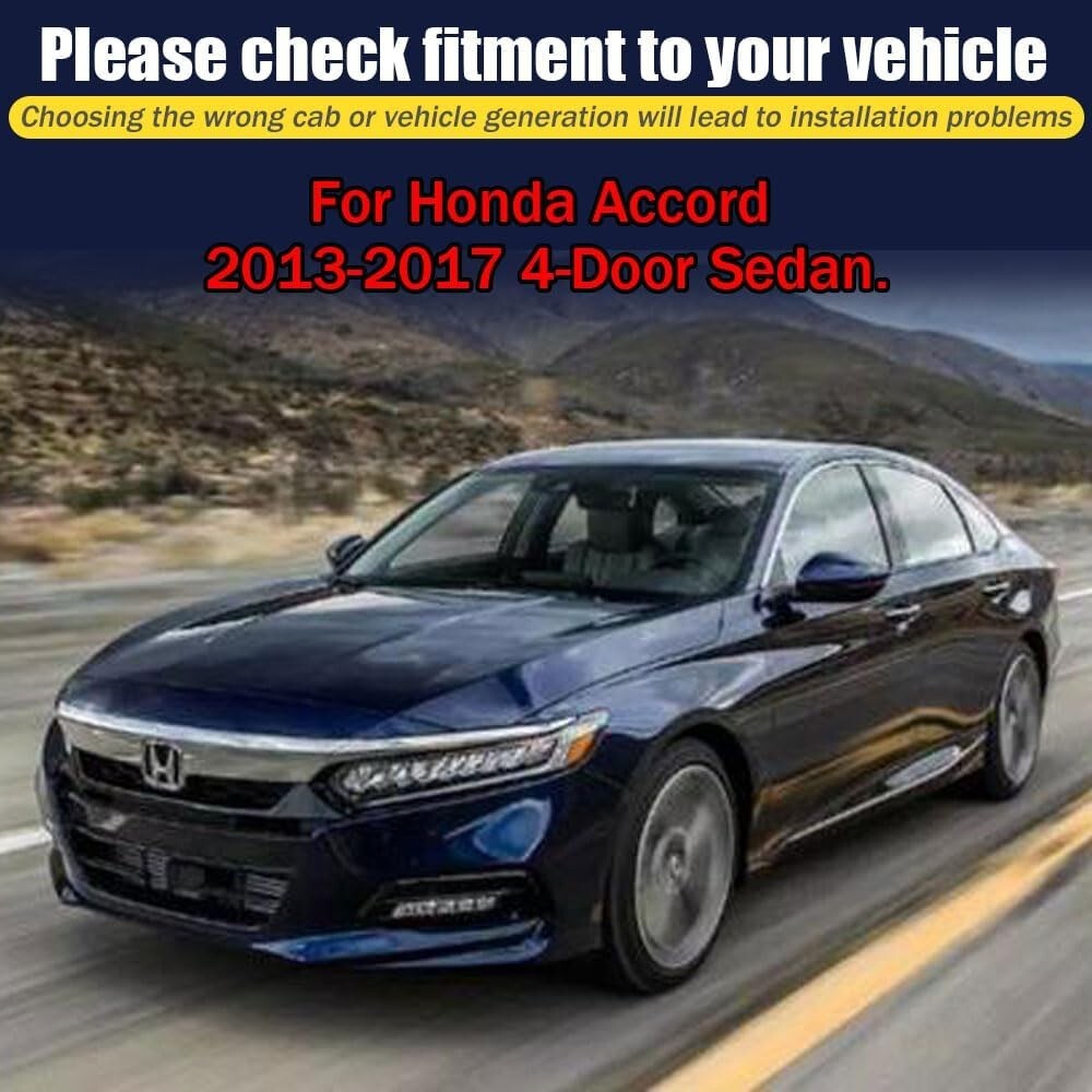 Window Visor Rain Guard OE Style Clip-on Smoked Tinted Fit Honda Accord 13-2017