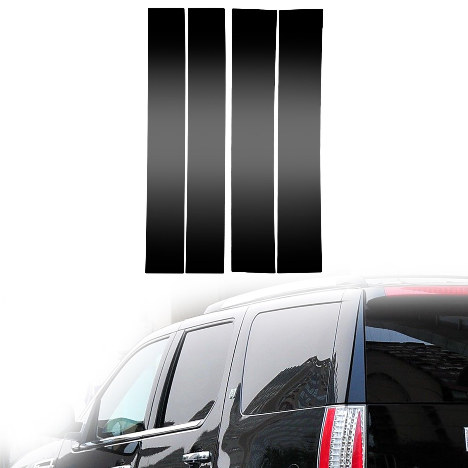 For Cadillac Escalade 2007-2014 Black Pillar Post Door Trim Car Auto Accessories