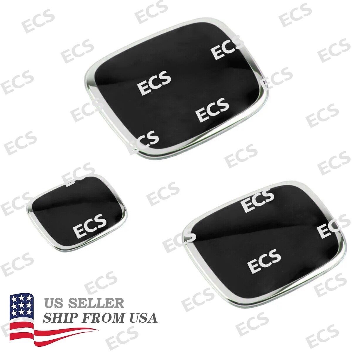 Genuine Style 3pcs Black Front Rear Steering Emblem Badge Civic Coupe 2016-2020