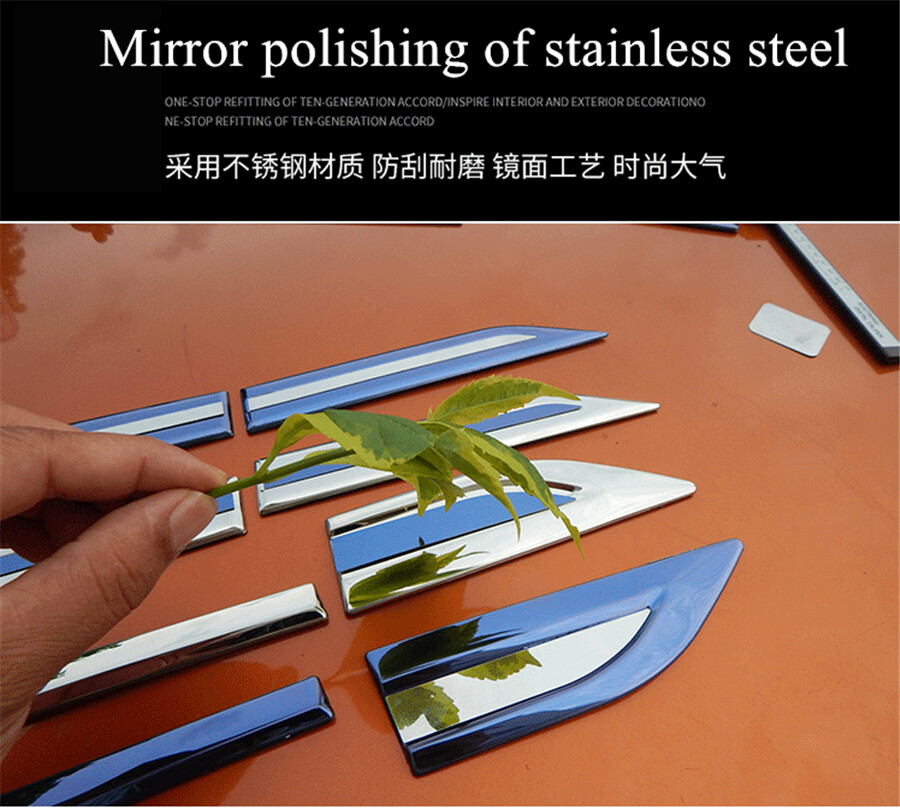 3D Chrome Strip Trim Cover Stainless Steel For Car Body Front Doors Side Fender