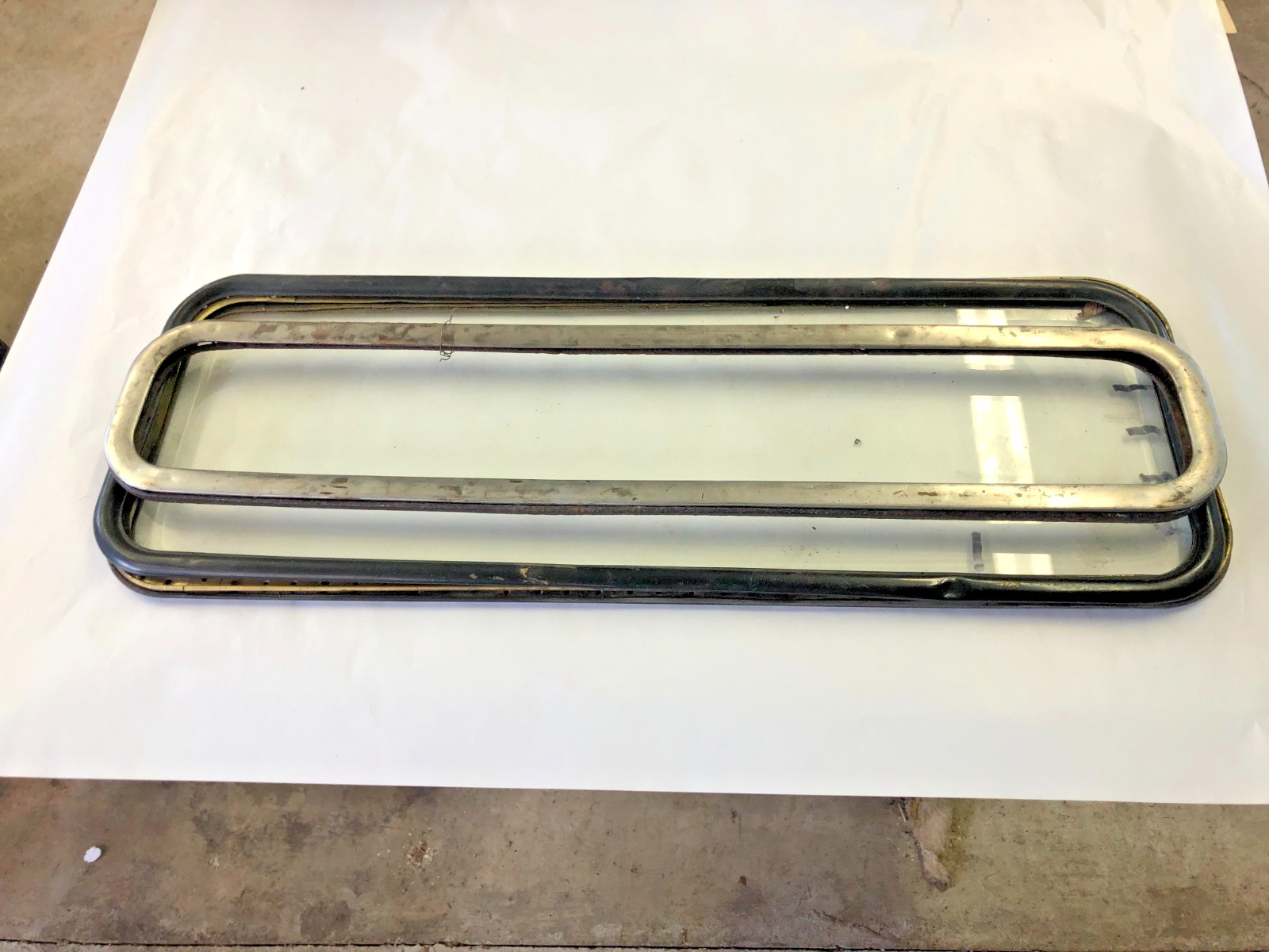 VINTAGE CUSTOM CONVERTIBLE TOP REAR WINDOW FRAME 25″ LONG X 5″ WIDE