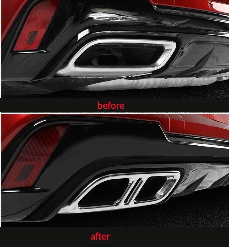 For Cadillac CT5 20-24 Chrome Steel Rear Tail Exhaust Muffler Tip Pipe Steel 2X