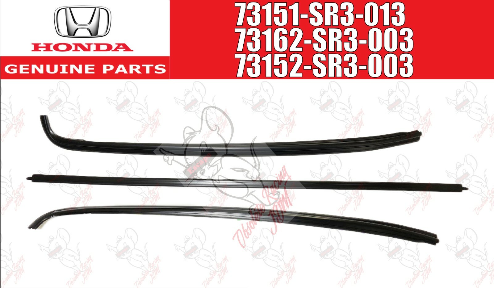 OEM HONDA Civic 1992-1995 OEM MOLDING FR WINDSHIELD SIDE RH & LH UPPER Set