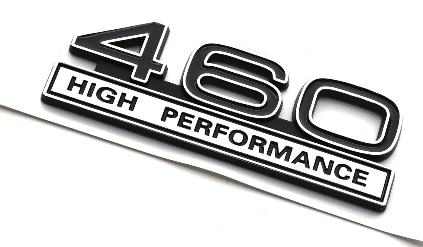 2pcs 460 7.5 Liter High Performance Engine Emblems Chrome Black