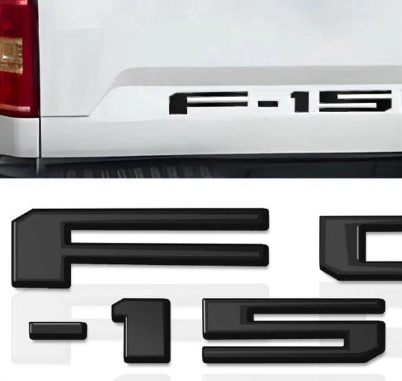 3D Raised Gloss Black Tailgate Insert Letters 2021-2026 F-150 | ABS Emblem