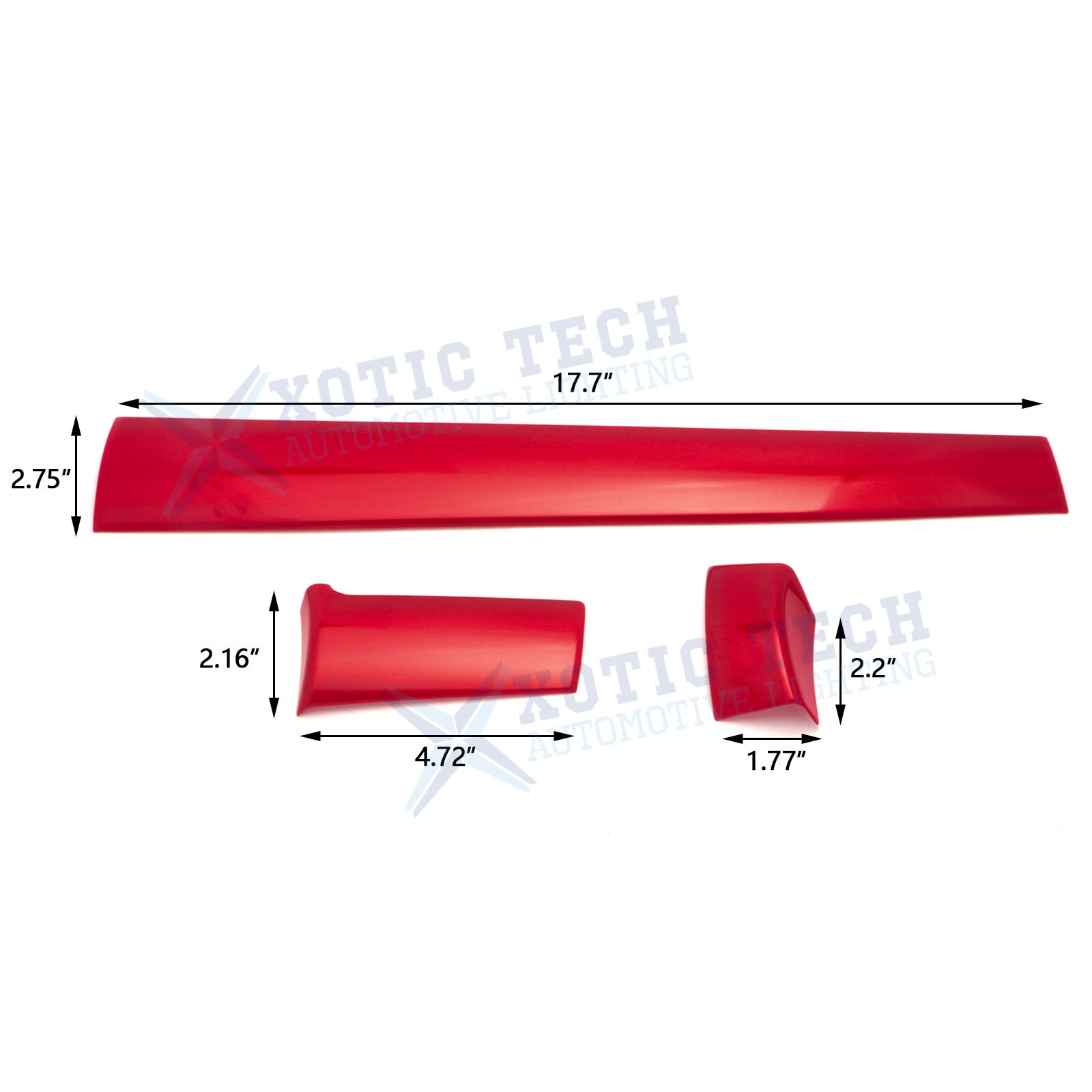 Red ABS Sport Style Dashboard Center Moulding Trims For Civic 10th 2016-2021