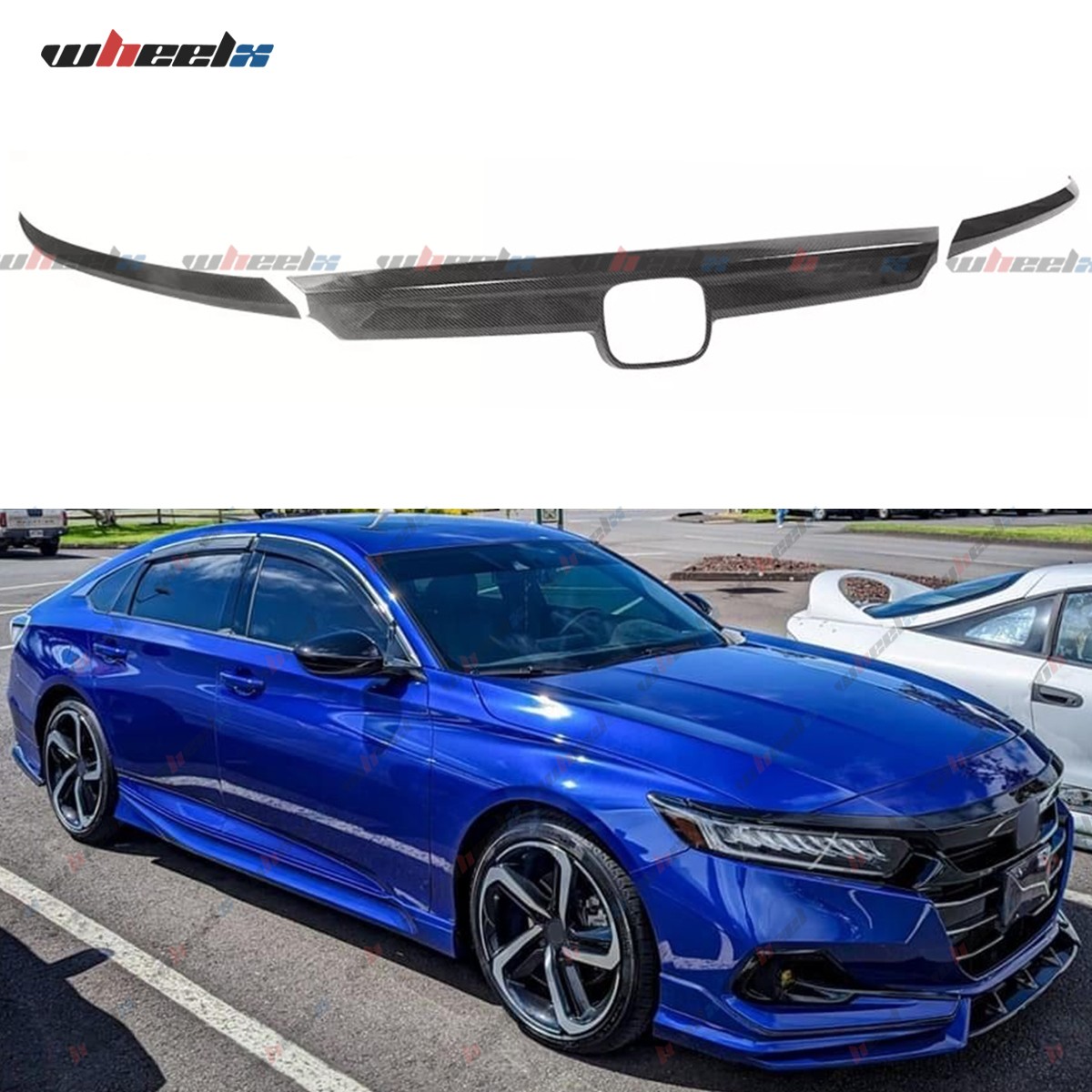 Front Grille Cover Grill Garnish Trim For Honda Accord 2018-2020 Carbon Fiber US