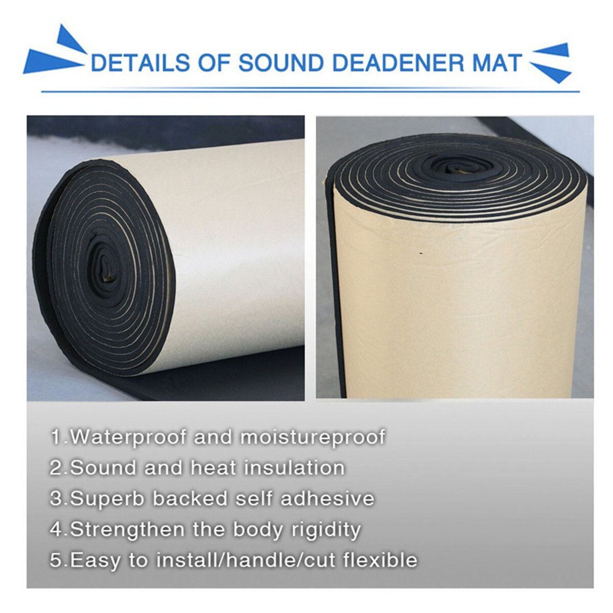10mm Van Boat Insulation Car Floor Adhesive Foam Soundproofing Mat 1MX1M