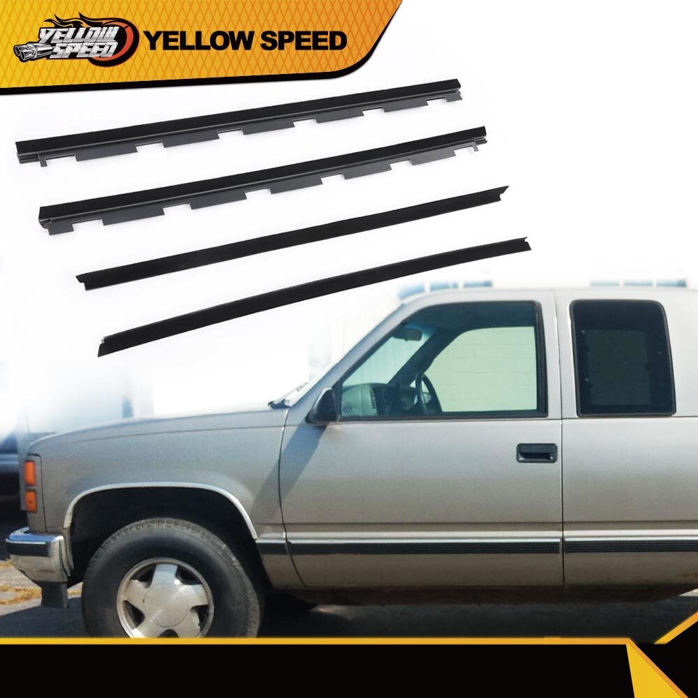 Fit for Chevy Truck Inner & Outer Window Sweep Felt Seal Weatherstrip Kit 4Pc