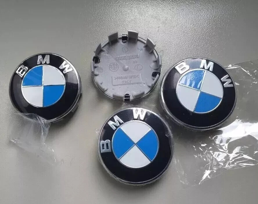 Genuine Set of 4Pcs 68mm Fit for B-M-W Wheel Rim Cover Hubcaps Emblem Badge