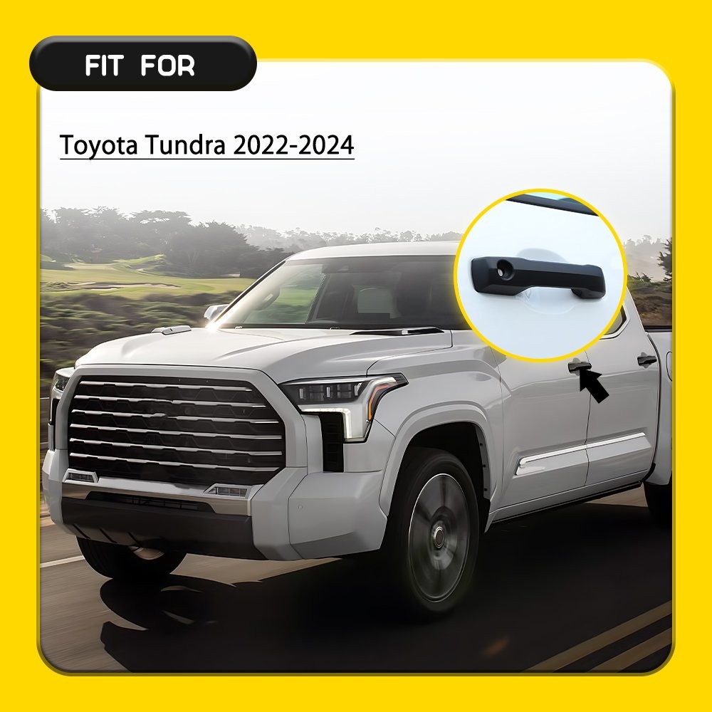 For 2022-23 2024 Toyota Tundra Left Right Outside Door Handle Covers Matte Black