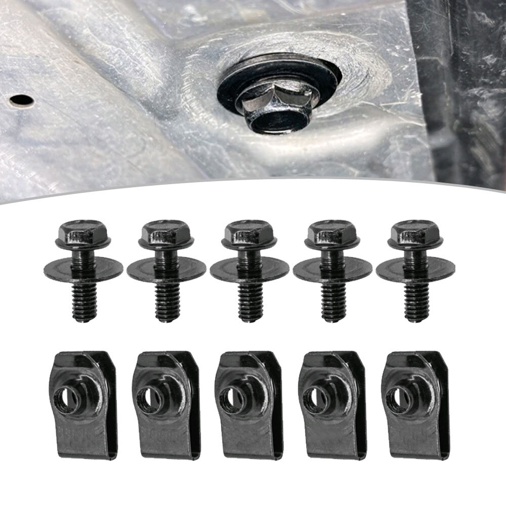 Car Body Bolts&U-nut Clips M6 Engine Cover Undertray Guard Fastener Rivet Screws