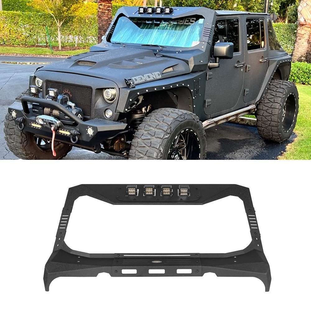 Windshield Frame Cover Visor Roof Sun Visor Cowl Body For Jeep Wrangler JK 07-18