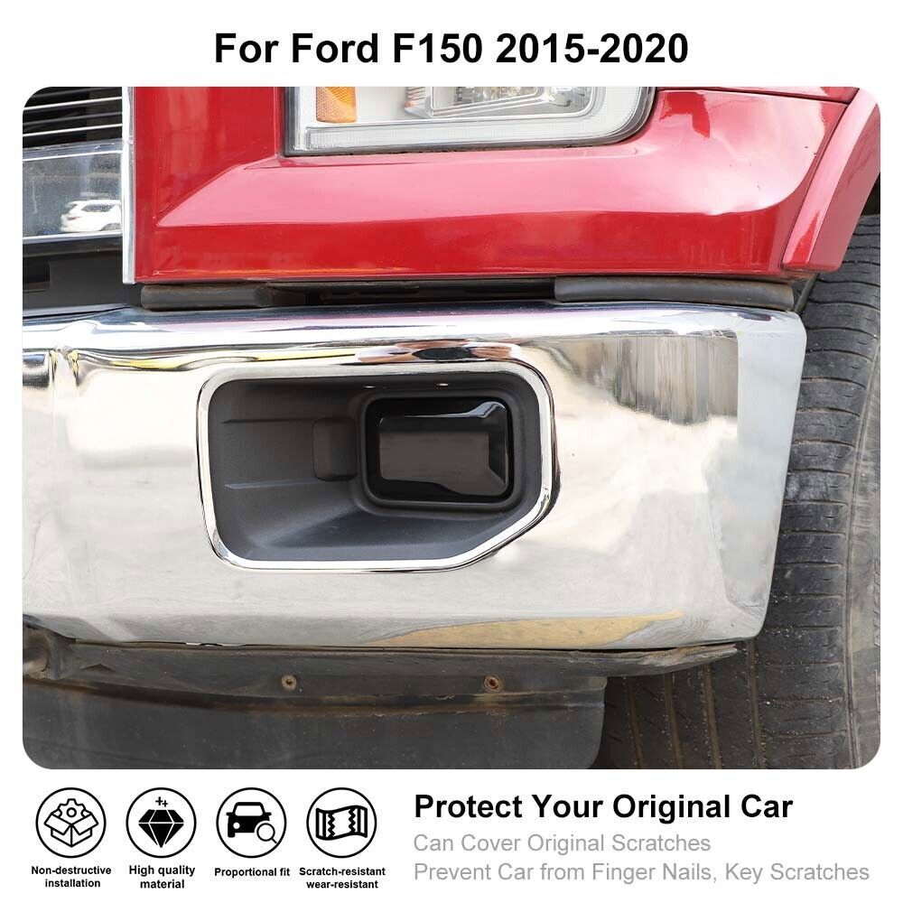 Smoked Black Front Fog Light Lamp Cover Trim For Ford F150 2015-2020 Accessories
