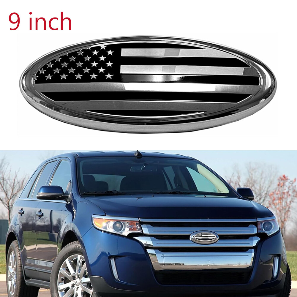 USA America Flag Front Grille Tailgate Oval Emblem Badge 9″ For F150 F250 F350