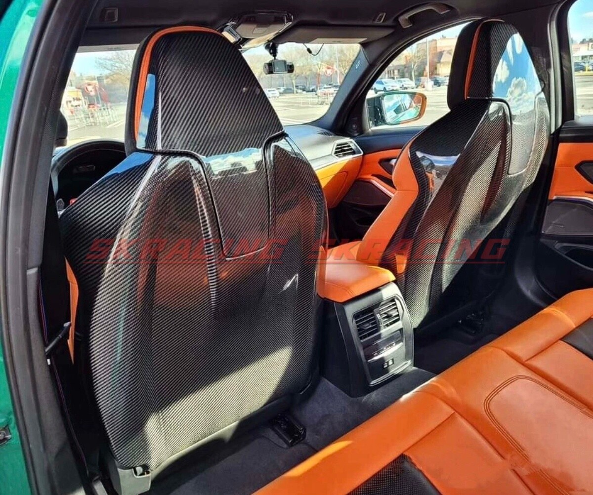 Dry Carbon Fiber Seat Back Shell Cover For BMW M3 M4 M8 F91 F92 F93 G80 G82 G83