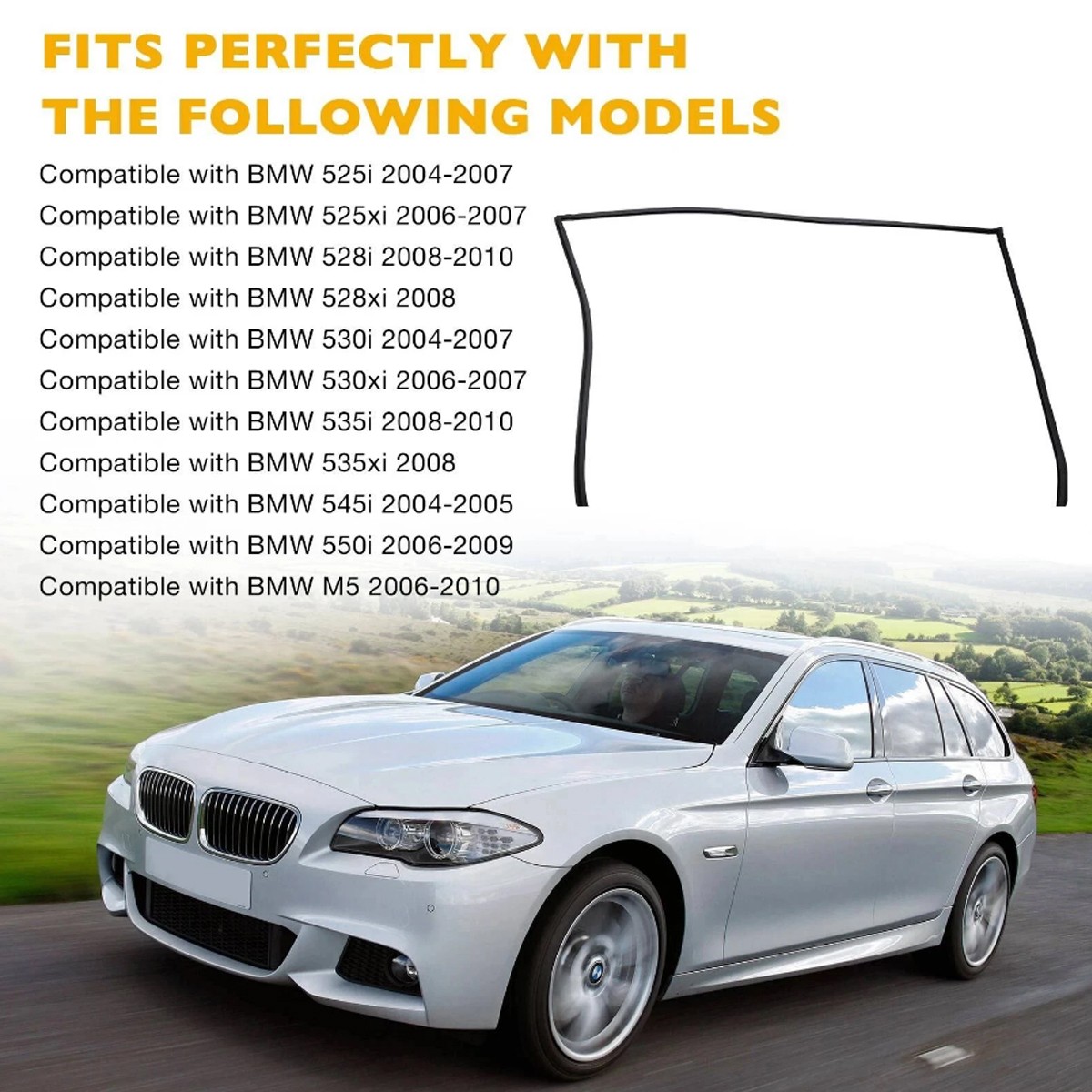 Rear Windshield Moulding Trim Seal Fit BMW E60 525i 528i 535i 550i 51317027916