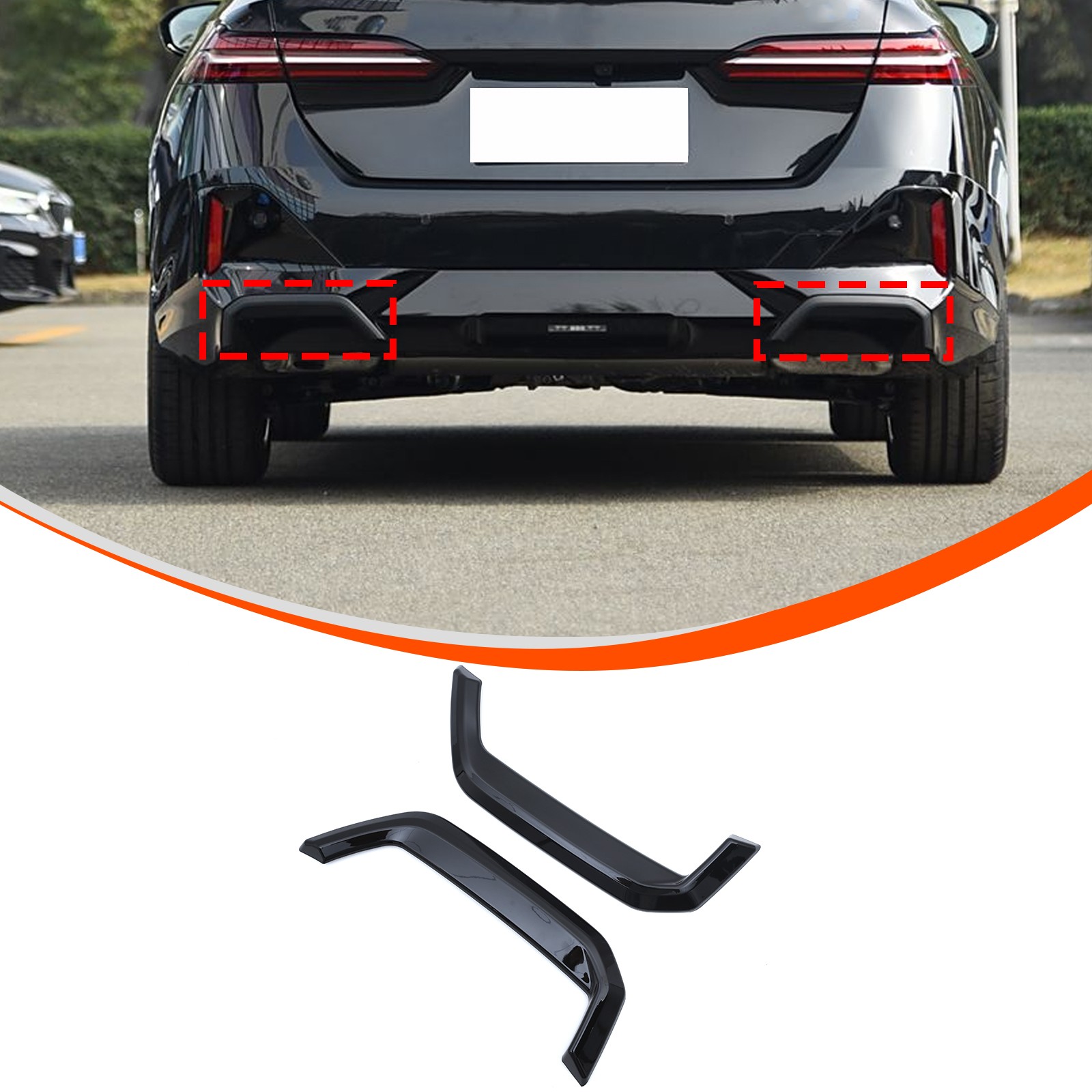 Glossy Piano Black Exhaust Tip Trim For BMW 5 Series G60 M Sport Version 24+ US