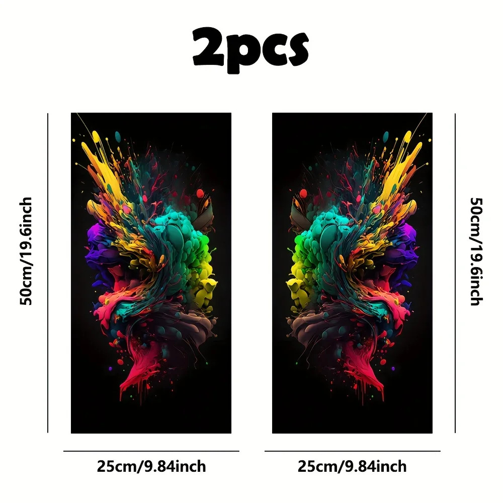 2-Pack Splash Paint Pattern Car Sticker Waterproof and Durable Protective Film