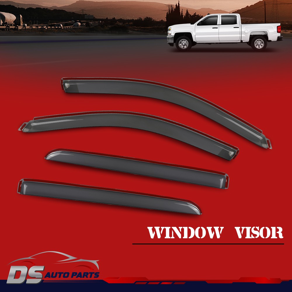 Rain Guards Vent Visors Fit For 2014-2018 Chevy Silverado & GMC Sierra Crew Cab