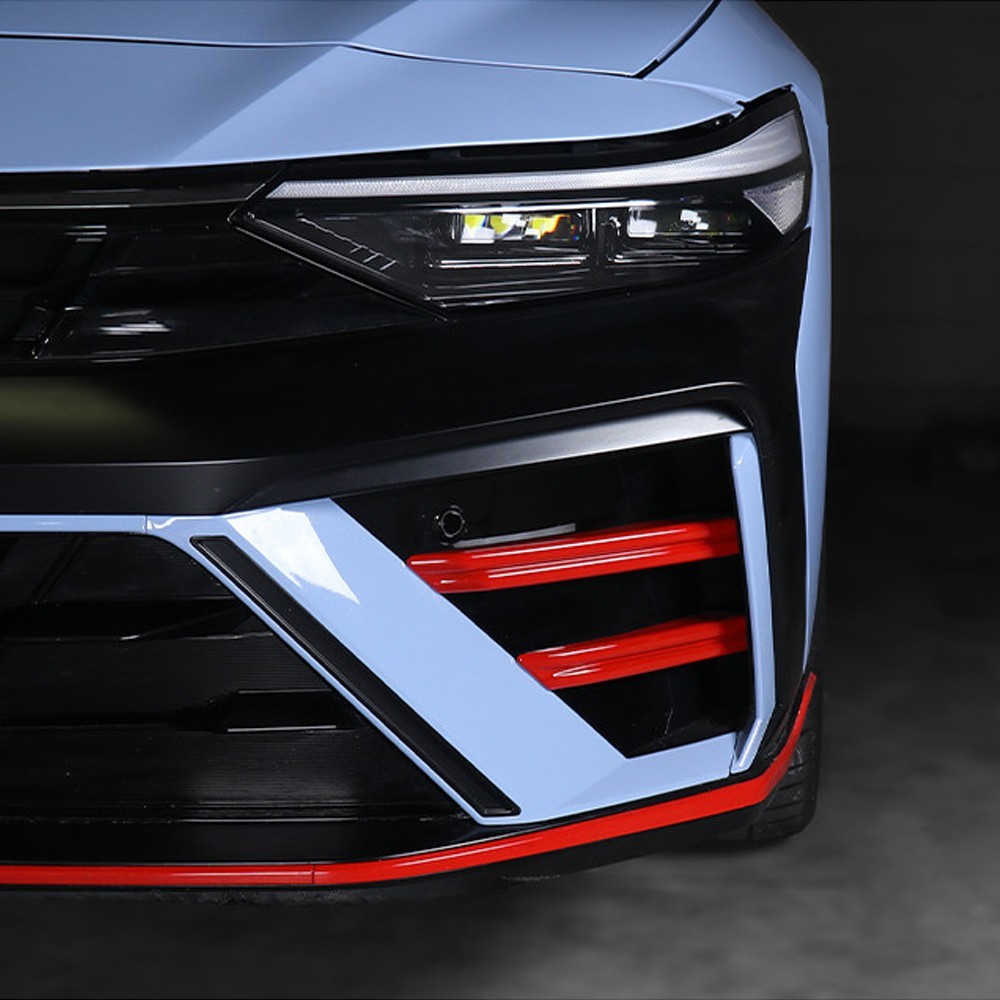 Red Front Bumper Side Cover Trim Stripes For Hyundai Elantra N N-Line 2024-2026