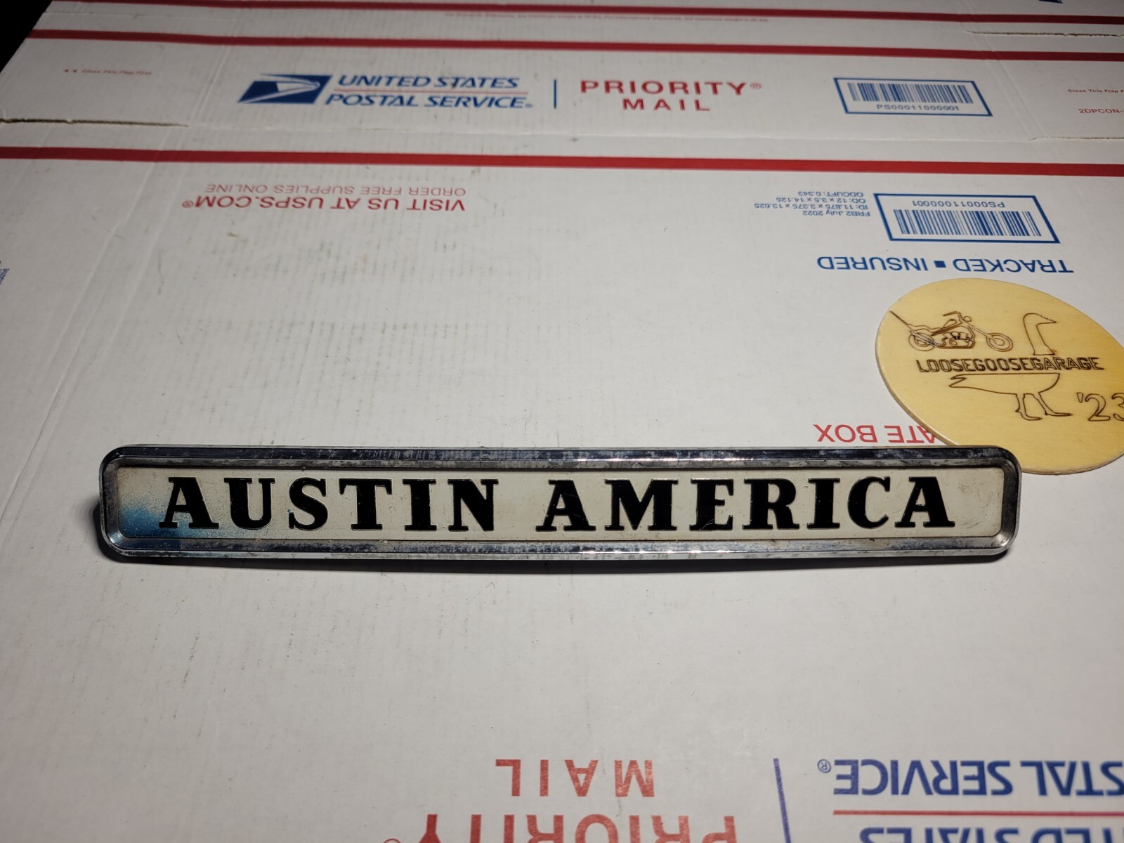 67-74 BMC ADO16 Austin America Side Emblem Trim OEM Script Plate 626-44/0182 OEM