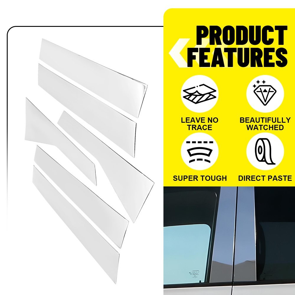 6 For Cadillac CT6 2016 2017 2018 2019 2020 Pillar Post Window Door Trims Chrome