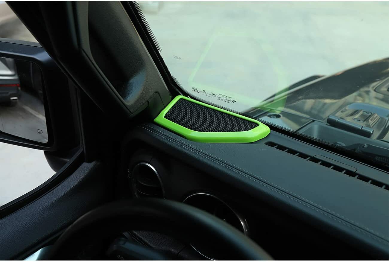 A pillar & Roof Speaker Stereo Cover Trim for Jeep Wrangler JL JT 18+ Baby Green