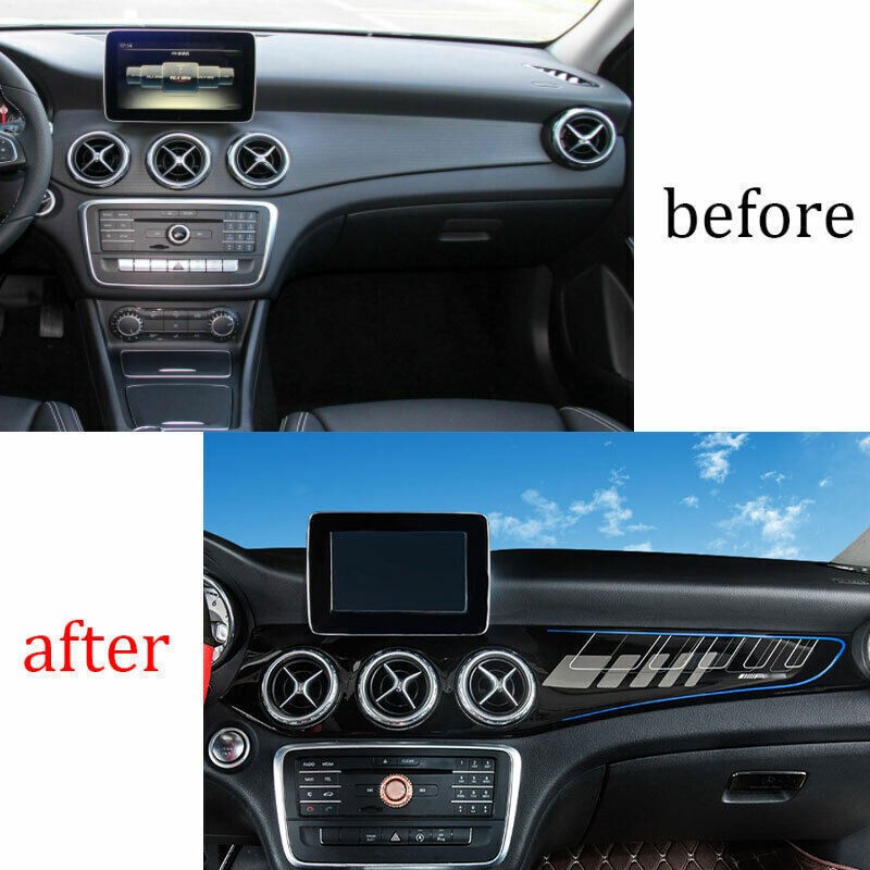 Middle Console Dashboard Panel Decor For Benz GLA CLA 2013-2019 ABS Gloss Black