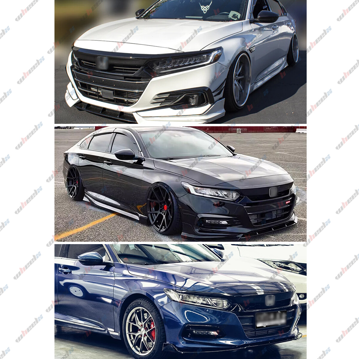 For 2018-2020 10th Gen Honda Accord Sedan JDM Sport Style Grille Glossy Black