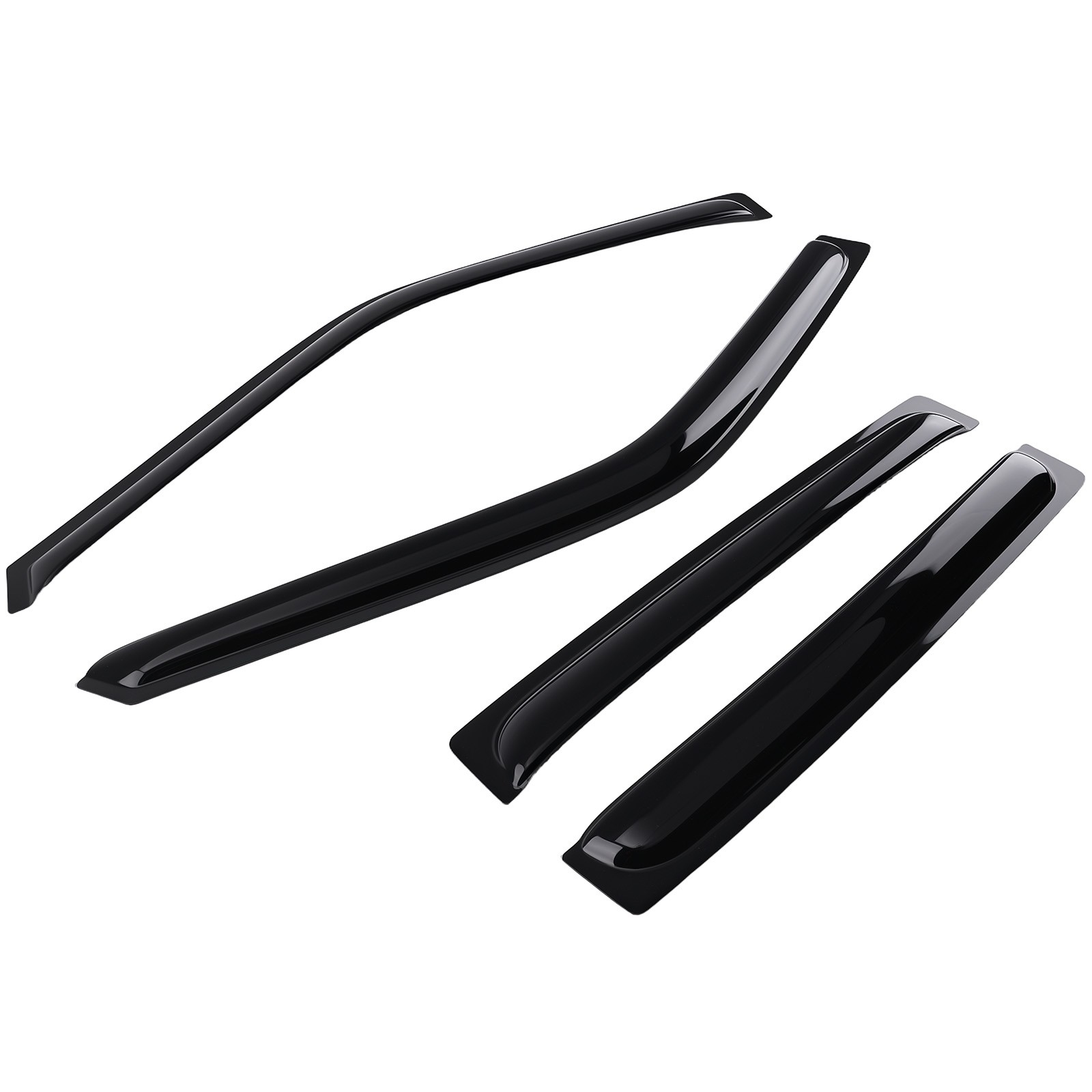 Window Rain Guard Vent Visor for Nissan Frontier Crew Cab 2005-2020 Black