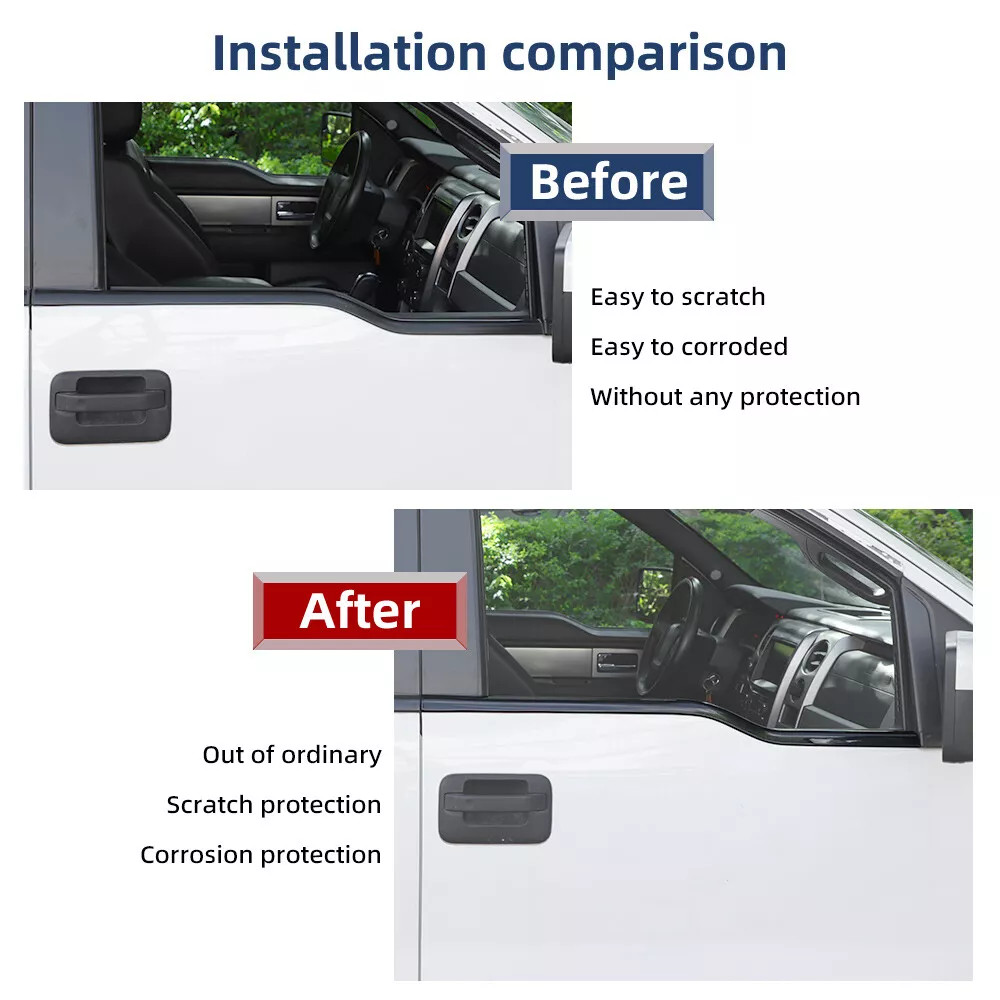 Black Car Window Sill Trims Covers Overlay Molding For 09-14 Ford F150 Raptor
