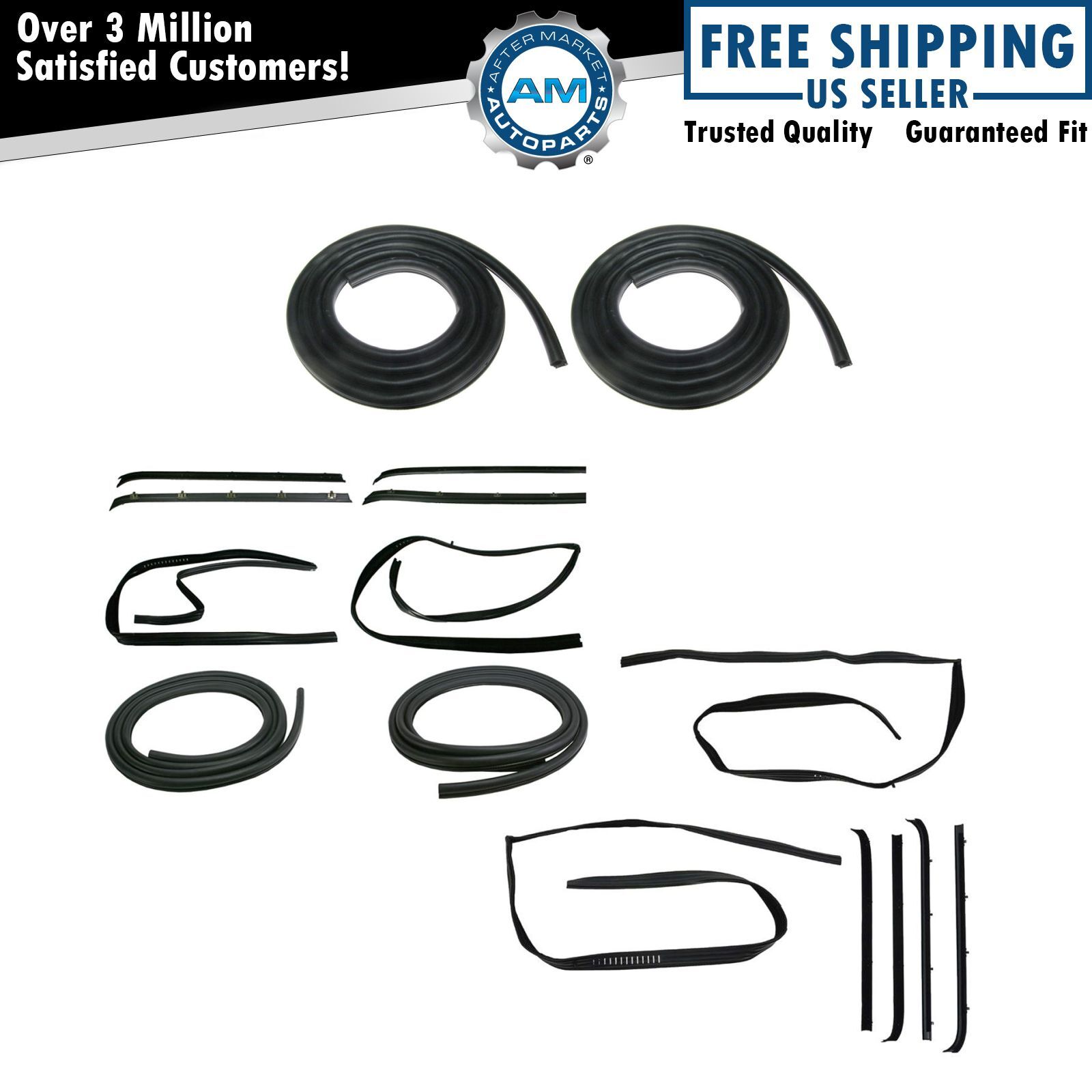 Door Weather Strip Seal 16 Piece Kit Set for Chevrolet GMC Pickup Truck SUV New