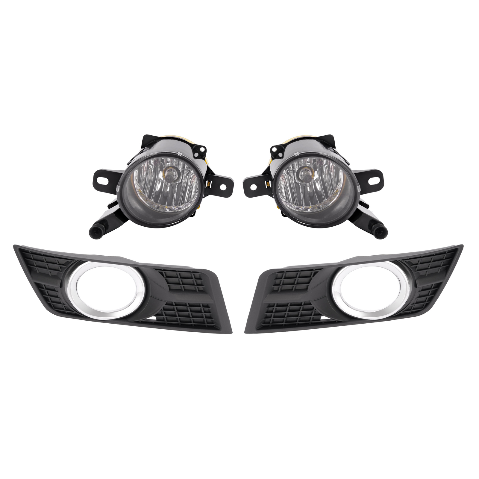 Pair Fog Lights w/Fog Light Bezel Bumper Lamp Cover For Cadillac SRX 2010 – 2016