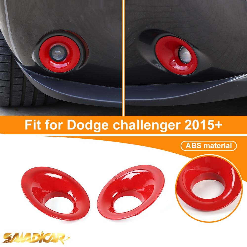 💥 Front Fog Light Ring Cover Side Bumper Lamp Bezels for Dodge Challenger 15-23