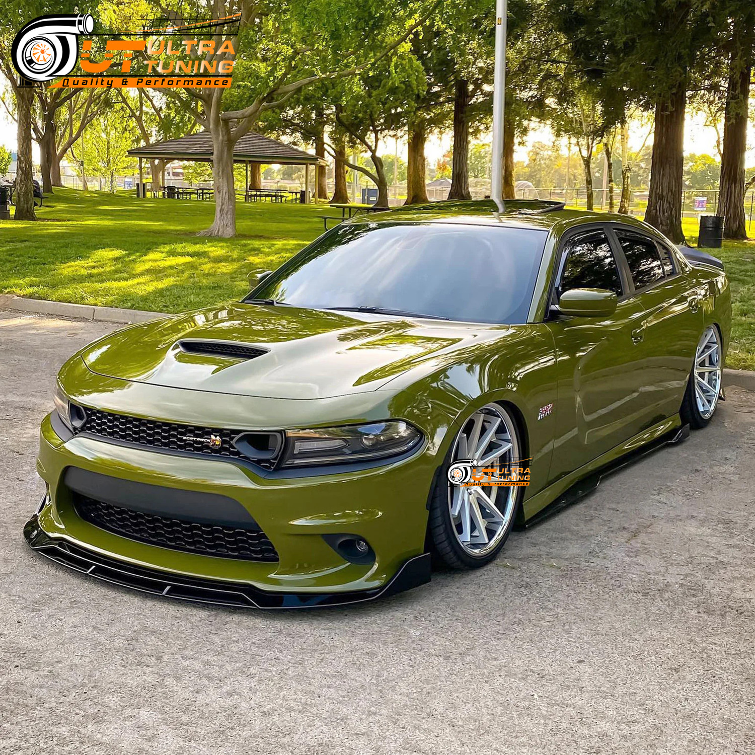 Gloss Black For 2015-2023 Dodge Charger Srt Front Bumper Lip