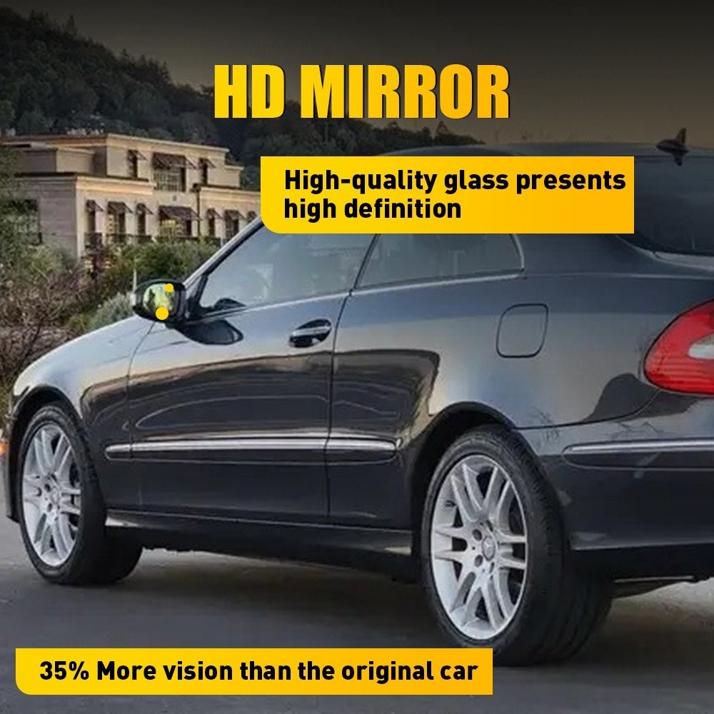 Driver Left Mirror Side Glass For 2007-2009 Mercedes CLK63 AMG Base Replacement