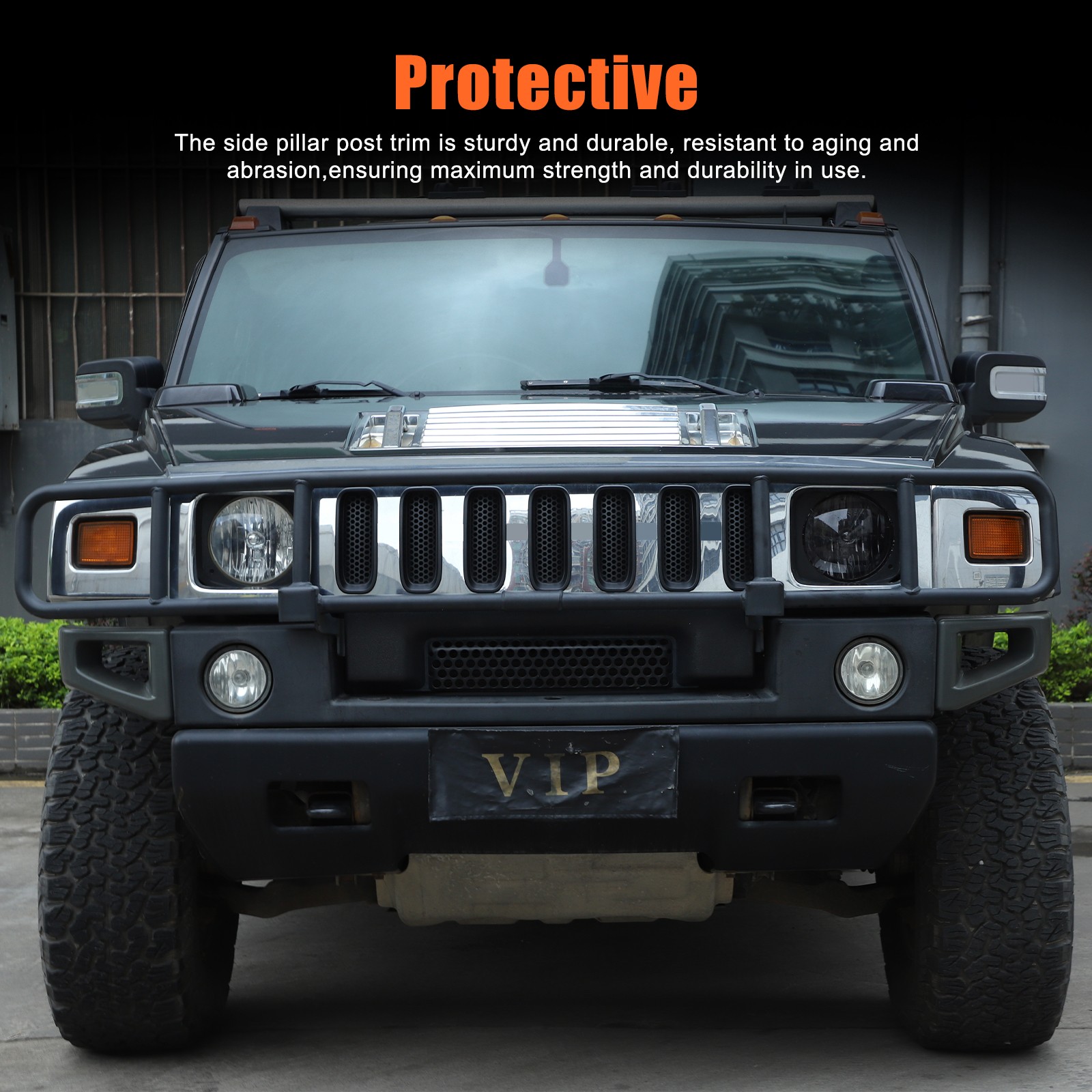 7PCS Front Grille Inserts Cover Trim Accessories Black For Hummer H2 2003-2009