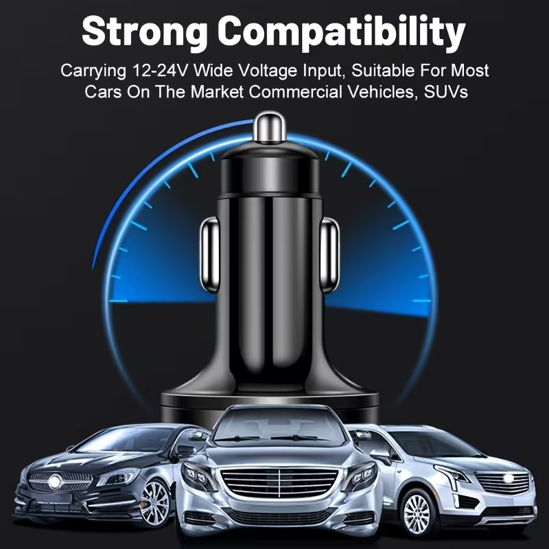 USB C Car Phone Charger Adapter 6 in 1 with Voltage Display