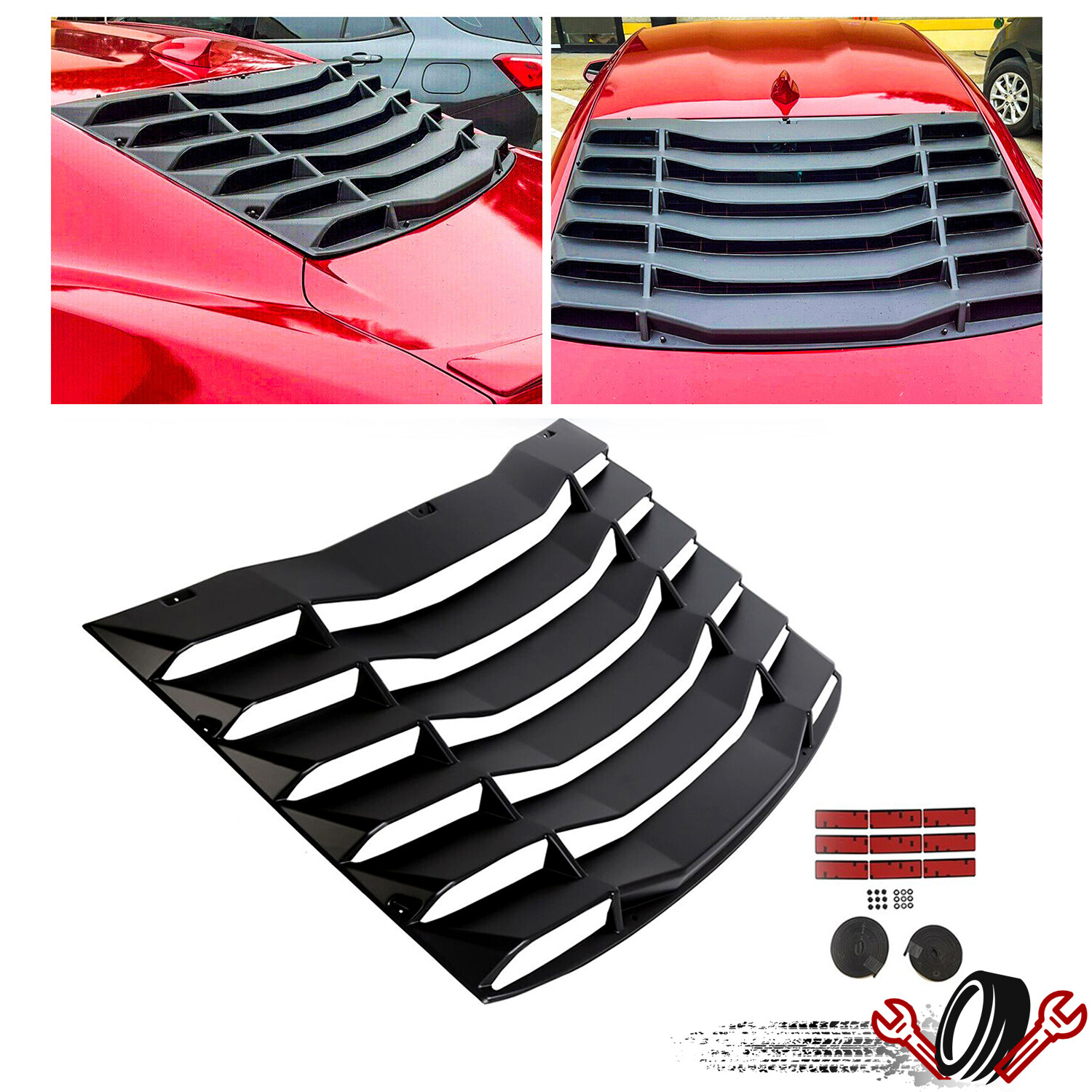 For Chevrolet Camaro 2016-2023 Matte Black Rear Window Louver Sun Shade Cover