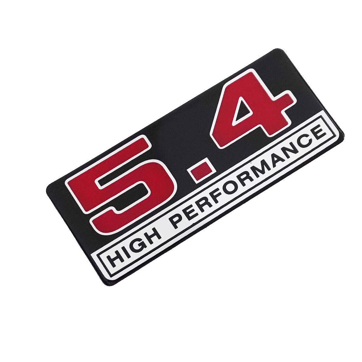 2x 5.4 Liter High Performance Engine Emblem Badge Logo in Black & Chrome & Red
