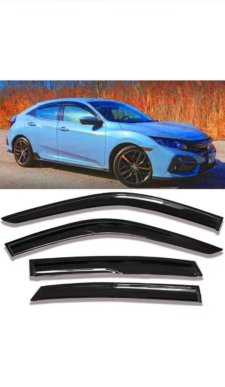 For 2022-2024 Honda Civic Sedan Mugen Style Window Visors Rain Guards Deflectors