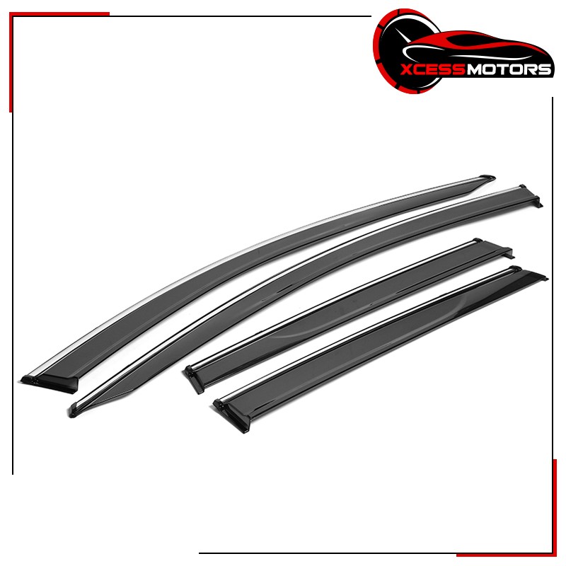 Fits 15-24 Nissan Murano Z52 Window Visors w/ Chrome Trim 4PCS – Polycarbonate